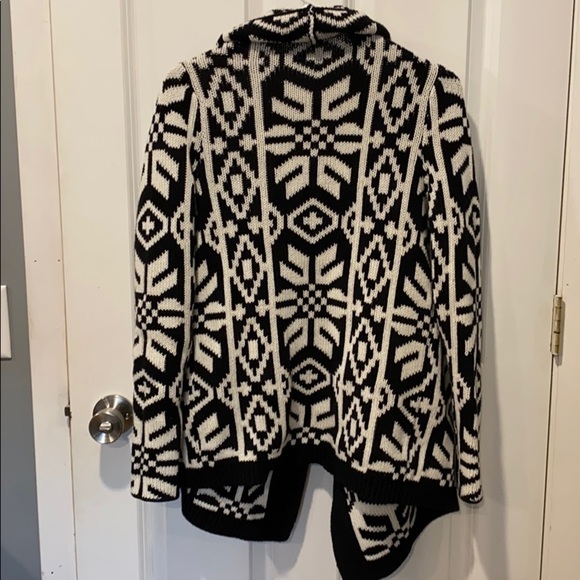 Oversized Chunky Sweater Jacket Shacket Tribal - Picture 7 of 14